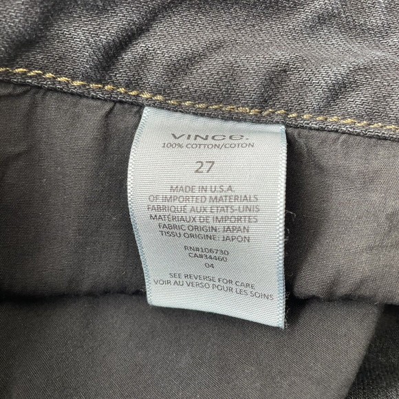 Vince Women's Black Denim Jeans Sz 27 High Waist Button Fly Cropped Ankke Jeans - Picture 9 of 10